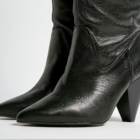Black slouchy real leather boots. Make an Offer! - Picture 3 of 12